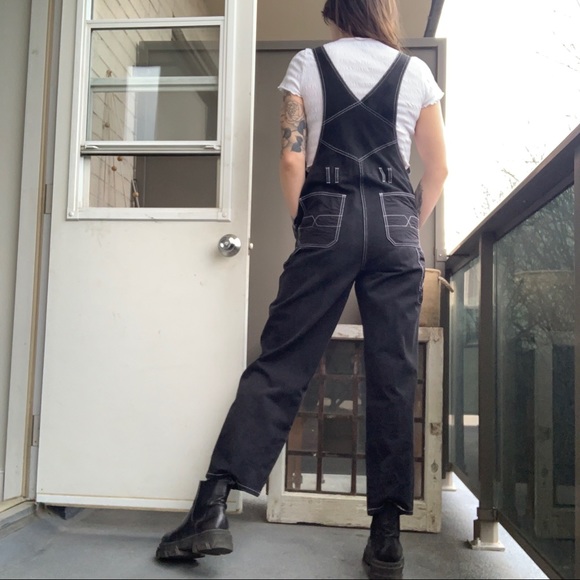 Vintage Black Denim Carpenter Overalls - Picture 4 of 4